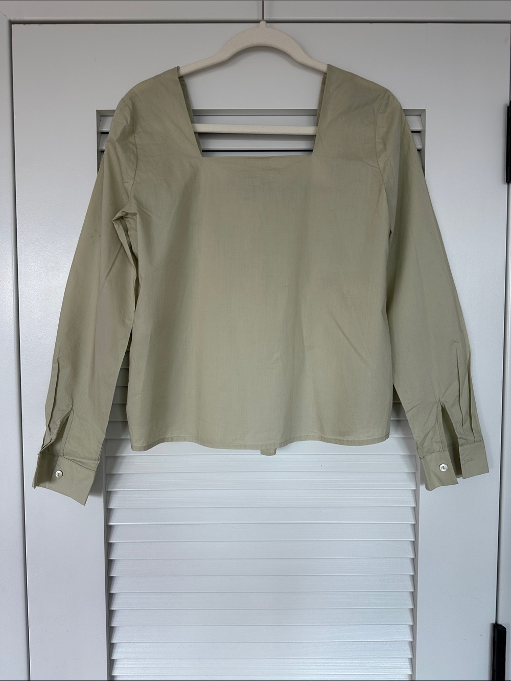 Anthropologie Harshman NWT Puff-Sleeved Babydoll Blouse Sage Green XS - Picture 3 of 5